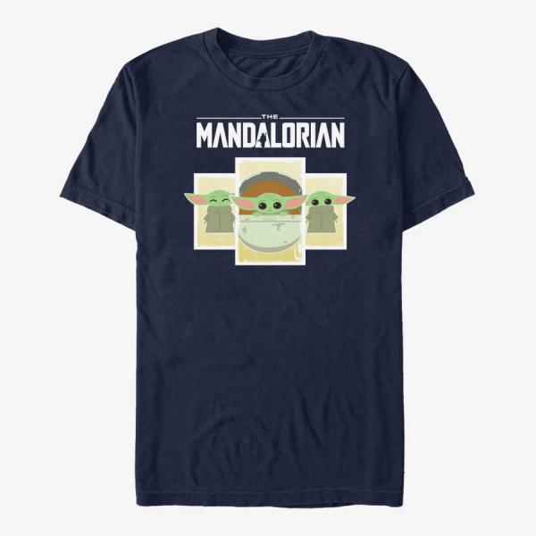 Tričko Merch Star Wars: The Mandalorian - Child Boxes Unisex T-Shirt Navy Blue M