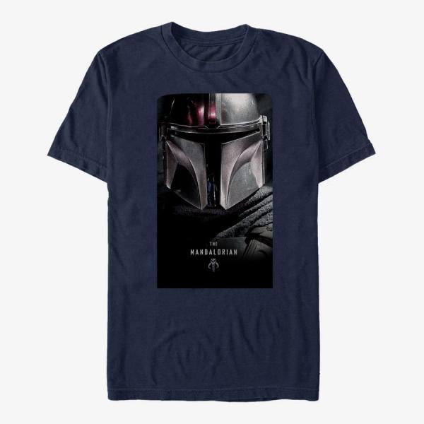 Tričko Merch Star Wars: The Mandalorian - Hero Shot Unisex T-Shirt Navy Blue S