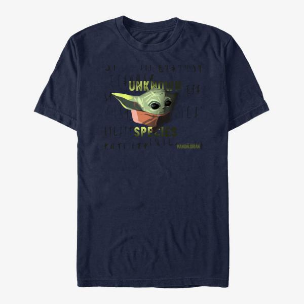 Tričko Merch Star Wars: The Mandalorian - Unknown Species Unisex T-Shirt Navy Blue S