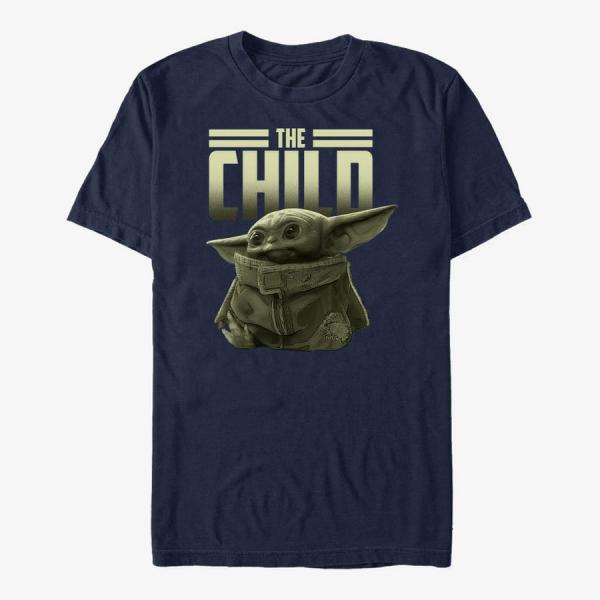 Queens Star Wars: The Mandalorian - Green Child Unisex T-Shirt Navy Blue