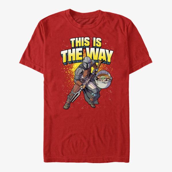 Tričko Merch Star Wars: The Mandalorian - Mando Way Unisex T-Shirt Red M