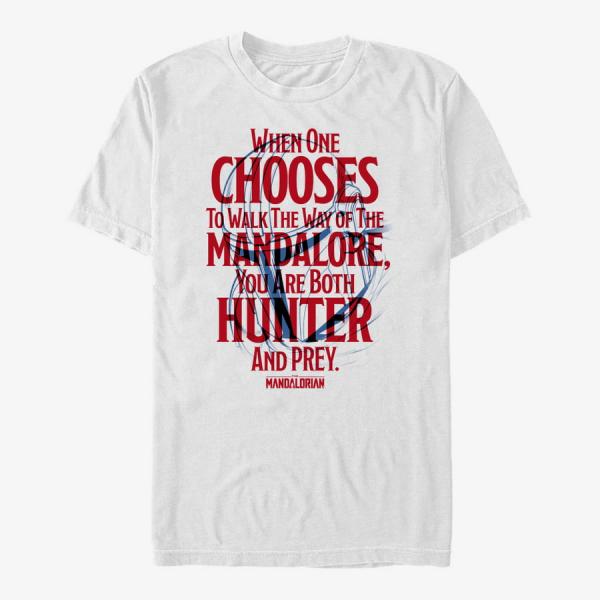 Tričko Merch Star Wars: The Mandalorian - Mandalore Line Unisex T-Shirt White XXXL