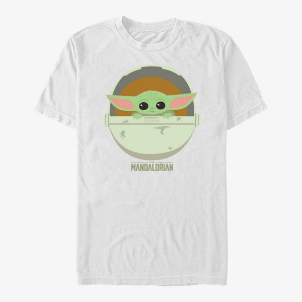 Tričko Merch Star Wars: The Mandalorian - The Child Cute Bassinet Unisex T-Shirt White S