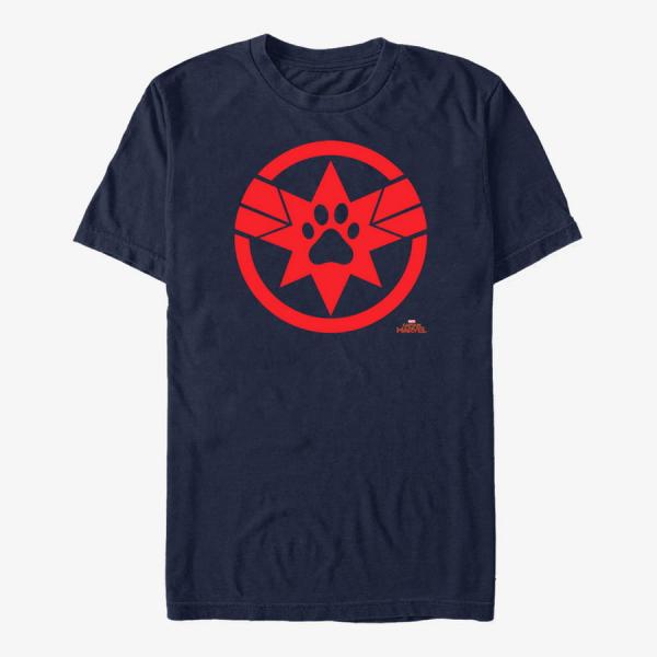 Queens Captain Marvel: Movie - Paw Logo Unisex T-Shirt Navy Blue