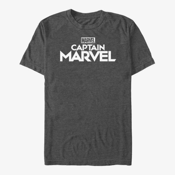 Tričko Merch Captain Marvel: Movie - Plain Captain Marvel Logo Unisex T-Shirt Dark Heather Grey S