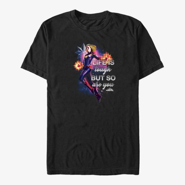 Tričko Merch Captain Marvel: Movie - You Are Tough Unisex T-Shirt Black M