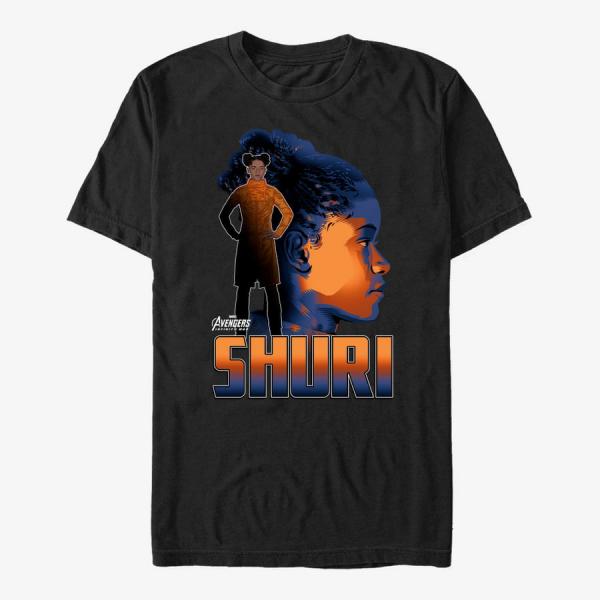 Tričko Merch Marvel Avengers: Infinity War - Shuri Sil Unisex T-Shirt Black XXXL