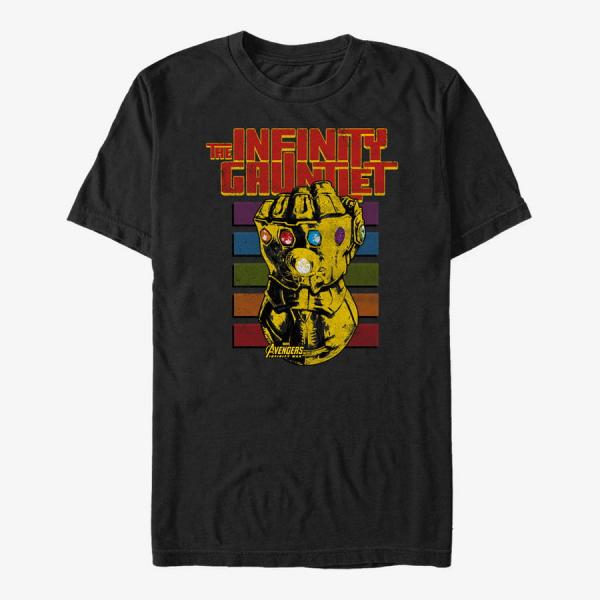 Queens Marvel Avengers: Infinity War - Gauntlet Retro Intro Unisex T-Shirt Black