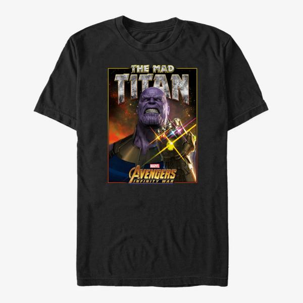 Tričko Merch Marvel Avengers: Infinity War - Mad Titan Stones Unisex T-Shirt Black M