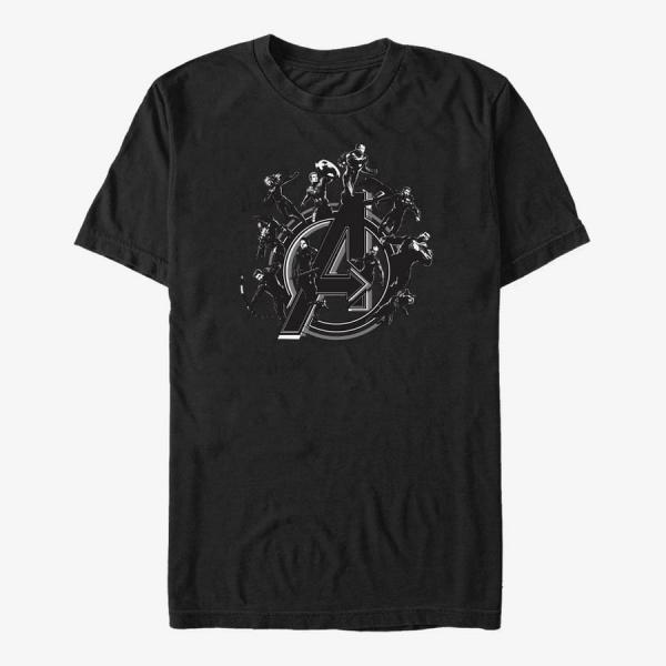 Tričko Merch Marvel Avengers Endgame - Flying Heroes Unisex T-Shirt Black XXXL