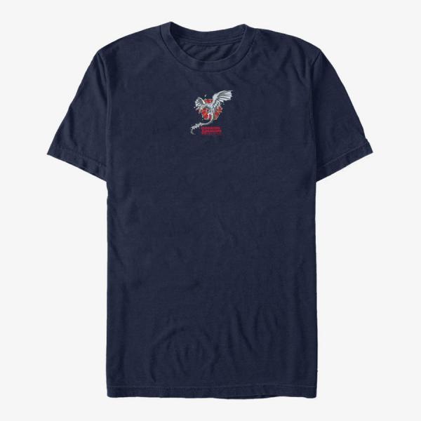 Tričko Merch Dungeons & Dragons: Honor Among Thieves - Silver Mosaic Dragon Unisex T-Shirt Navy Blue XXL