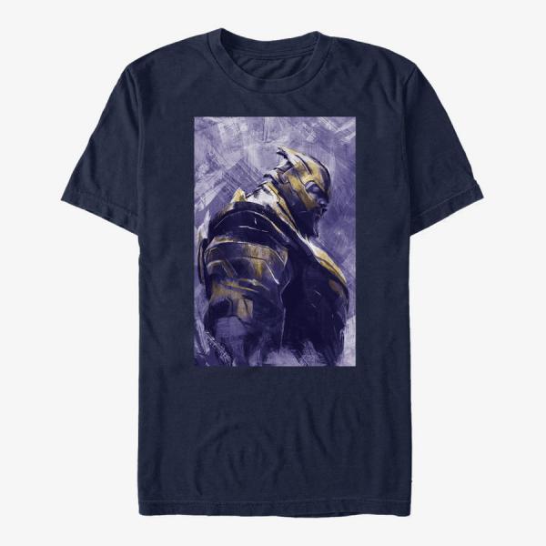 Tričko Merch Marvel Avengers Endgame - Thanos Painted Unisex T-Shirt Navy Blue S