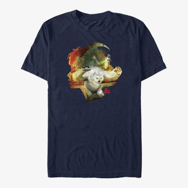 Tričko Merch Dungeons & Dragons: Honor Among Thieves - Owlbear Silhouette Unisex T-Shirt Navy Blue XL
