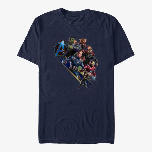 Tričko Merch Marvel Avengers Endgame - Angled Shot Unisex T-Shirt Navy Blue S