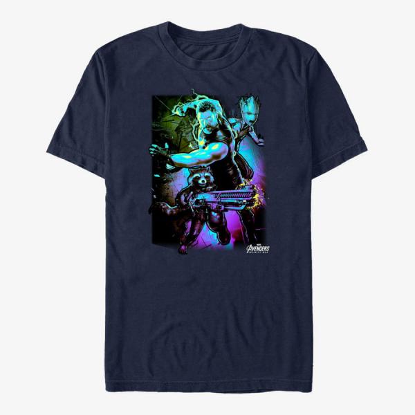 Queens Marvel Avengers: Infinity War - Troubled Three Unisex T-Shirt Navy Blue
