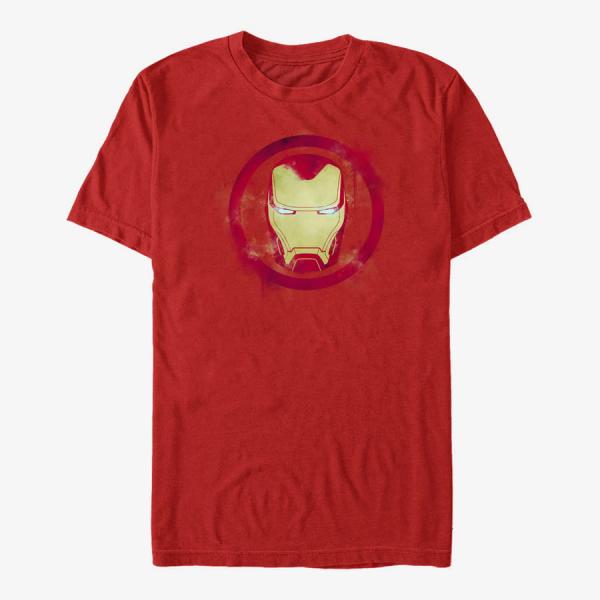 Tričko Merch Marvel Avengers Endgame - Iron Man Spray Logo Unisex T-Shirt Red XXL