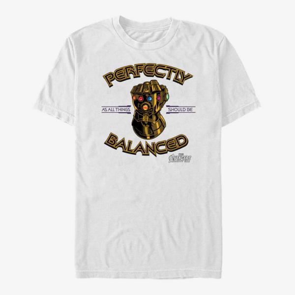 Tričko Merch Marvel Avengers: Infinity War - Perfectly Balanced Unisex T-Shirt White L
