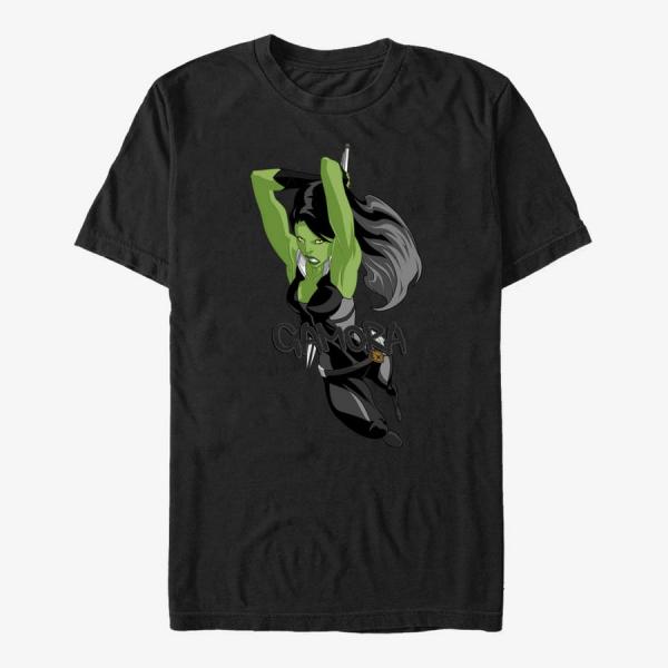Queens Marvel GOTG 2 - Star Lord Red Unisex T-Shirt Black