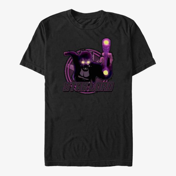 Tričko Merch Marvel GOTG 2 - Star Lord Red Unisex T-Shirt Black L