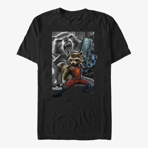 Tričko Merch Marvel GOTG Classic - Rocket Explosion Unisex T-Shirt Black S