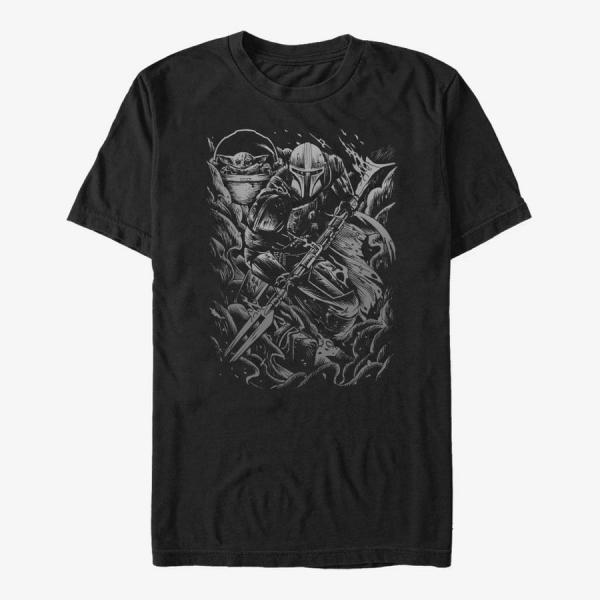 Tričko Merch Star Wars: The Mandalorian - BRAWL Unisex T-Shirt Black XL