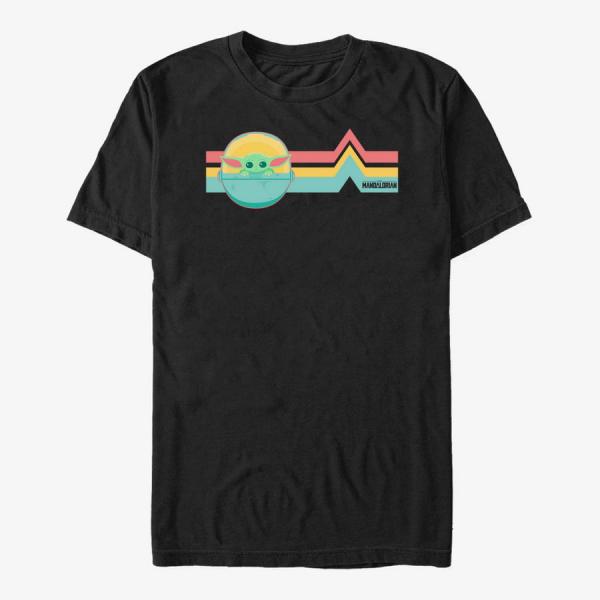 Tričko Merch Star Wars: The Mandalorian - Rainbow Child Unisex T-Shirt Black M