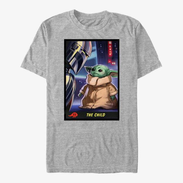 Queens Star Wars: The Mandalorian - Little Trading Card Unisex T-Shirt Heather Grey