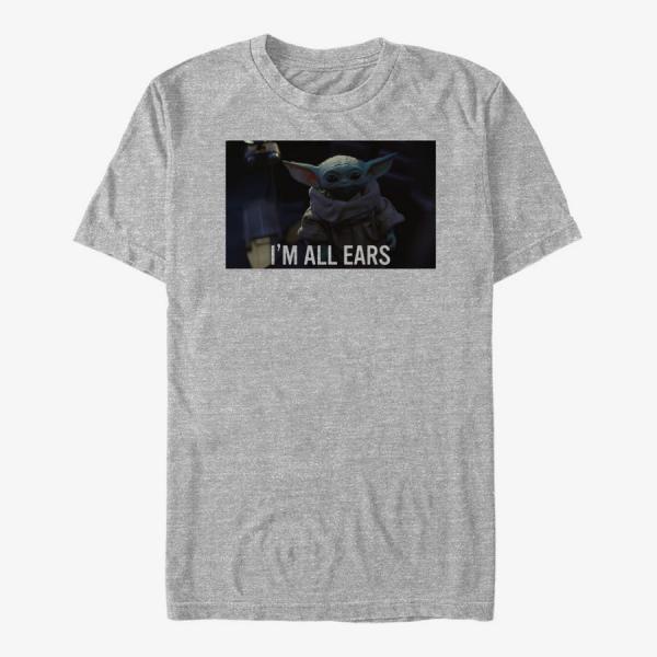 Queens Star Wars: The Mandalorian - All Ears Knock Out Unisex T-Shirt Heather Grey
