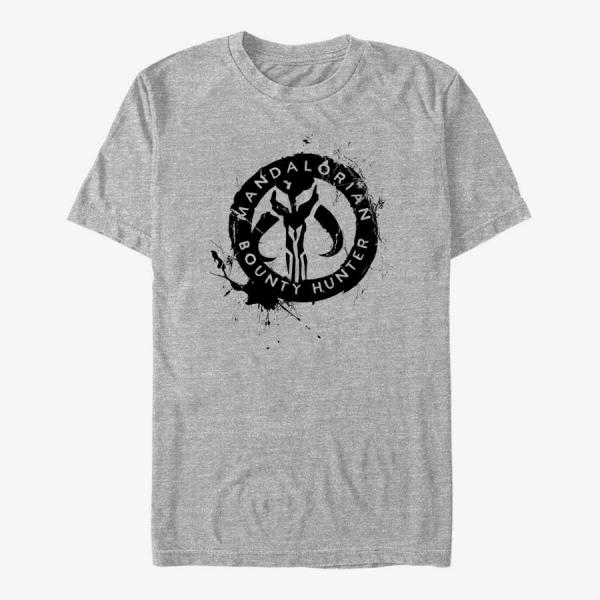 Queens Star Wars: The Mandalorian - Painted Skull Unisex T-Shirt Heather Grey
