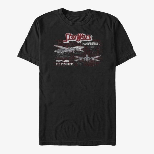 Tričko Merch Star Wars: The Mandalorian - Outland Grid Unisex T-Shirt Black XXL