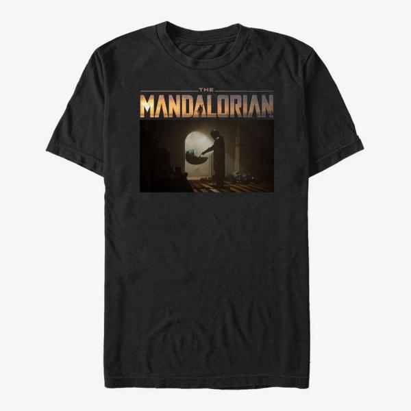 Tričko Merch Star Wars: The Mandalorian - Logo Scene Unisex T-Shirt Black S