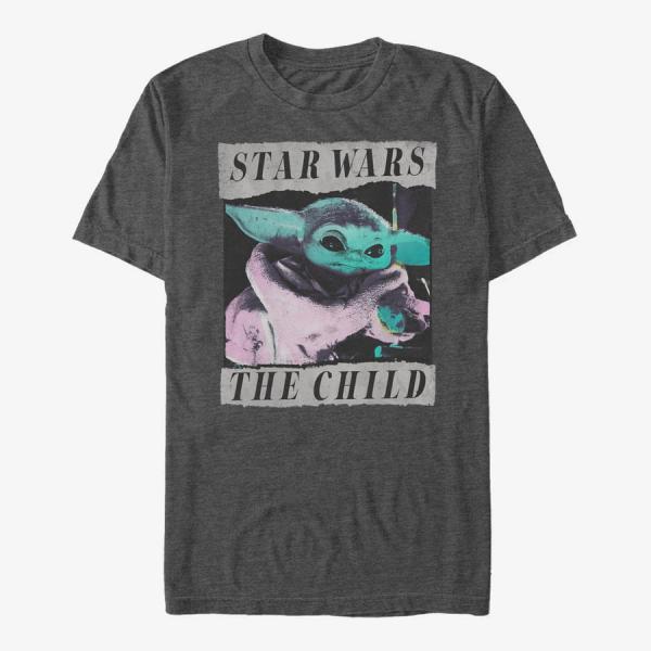 Tričko Merch Star Wars: The Mandalorian - Grungy Photo Unisex T-Shirt Dark Heather Grey S