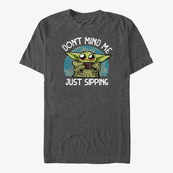 Queens Star Wars: The Mandalorian - Just Sipping Unisex T-Shirt Dark Heather Grey
