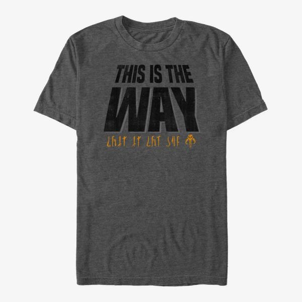 Tričko Merch Star Wars: The Mandalorian - Mandalorian Way Unisex T-Shirt Dark Heather Grey S