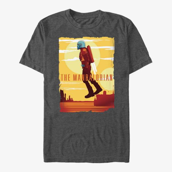 Queens Star Wars: The Mandalorian - Mando Jetpack Unisex T-Shirt Dark Heather Grey