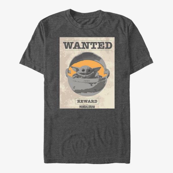 Tričko Merch Star Wars: The Mandalorian - Wanted Child Unisex T-Shirt Dark Heather Grey XXL