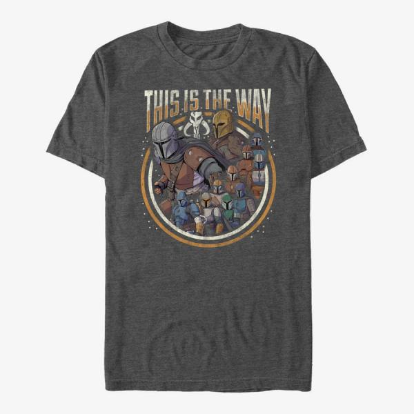 Tričko Merch Star Wars: The Mandalorian - The Way Group Unisex T-Shirt Dark Heather Grey M