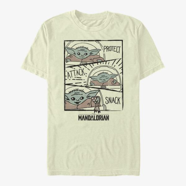 Tričko Merch Star Wars: The Mandalorian - Child Doodle Panels Unisex T-Shirt Natural L