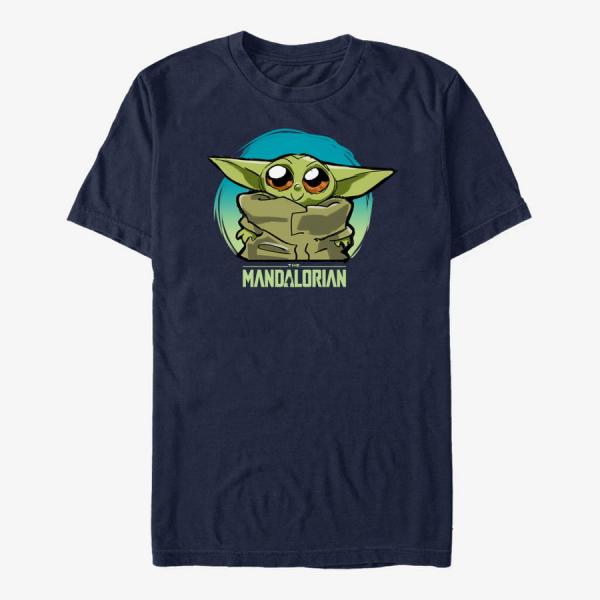 Tričko Merch Star Wars: The Mandalorian - Cute Baby Heart Unisex T-Shirt Navy Blue XL