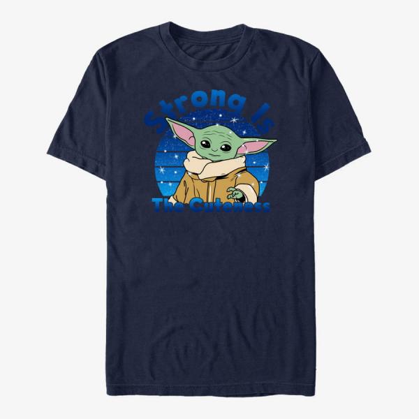 Queens Star Wars: The Mandalorian - Strong Is The Cuteness Unisex T-Shirt Navy Blue