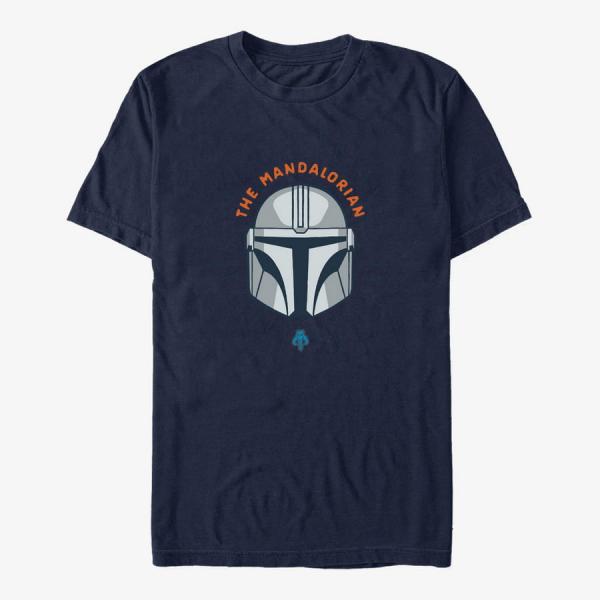 Tričko Merch Star Wars: The Mandalorian - Simple Shield Unisex T-Shirt Navy Blue XXXL