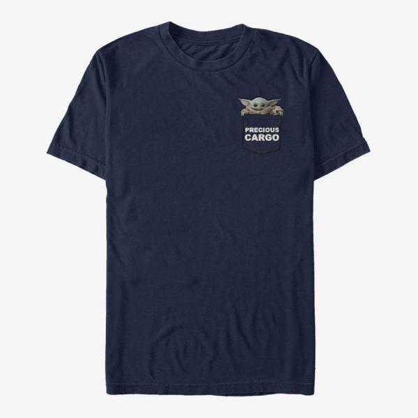 Tričko Merch Star Wars: The Mandalorian - Baby Alien Unisex T-Shirt Navy Blue M