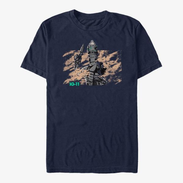 Tričko Merch Star Wars: The Mandalorian - IG11 Droid Unisex T-Shirt Navy Blue M
