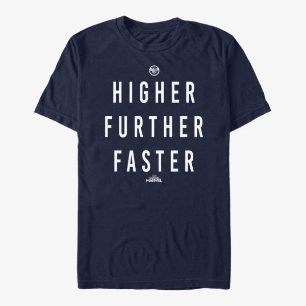 Tričko Merch Captain Marvel: Movie - Marvels Saying LOGO Unisex T-Shirt Navy Blue S