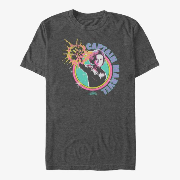 Tričko Merch Captain Marvel: Movie - CAPT. 90S VTG MARVEL LOGO Unisex T-Shirt Dark Heather Grey S