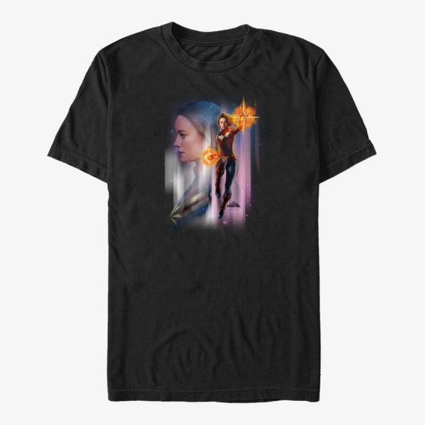 Tričko Merch Captain Marvel: Movie - Captain Marvel Galaxy Unisex T-Shirt Black XXXL