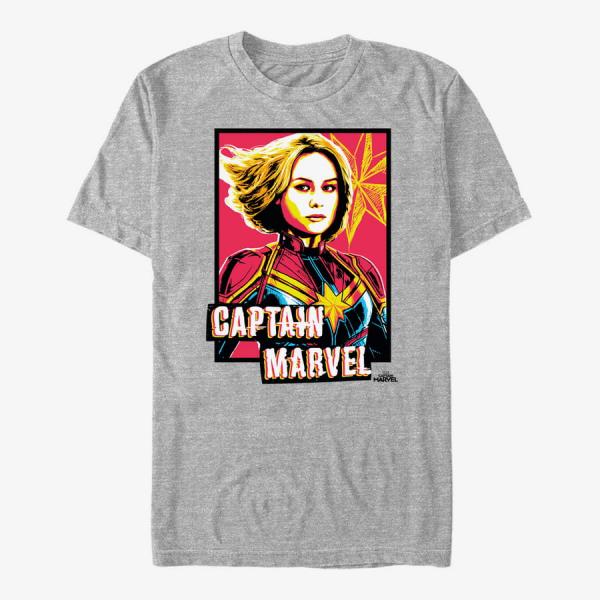 Tričko Merch Captain Marvel: Movie - Marvel Profile Unisex T-Shirt Heather Grey XL