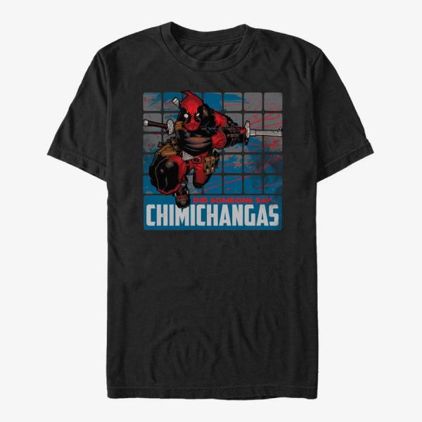 Tričko Merch Marvel Deadpool - Chimichangas Unisex T-Shirt Black XXXL