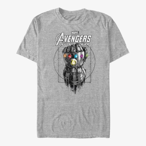 Tričko Merch Marvel Avengers: Infinity War - Ancient Gauntlet Unisex T-Shirt Heather Grey M