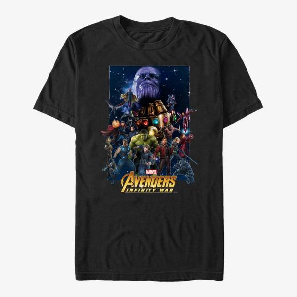 Tričko Merch Marvel Avengers: Infinity War - Overload Poster Unisex T-Shirt Black S